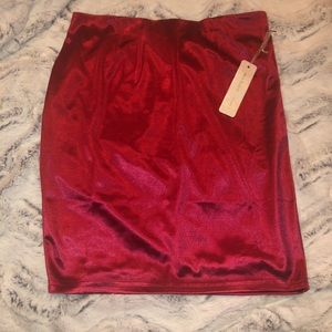Silk Red BodyCon Skirt